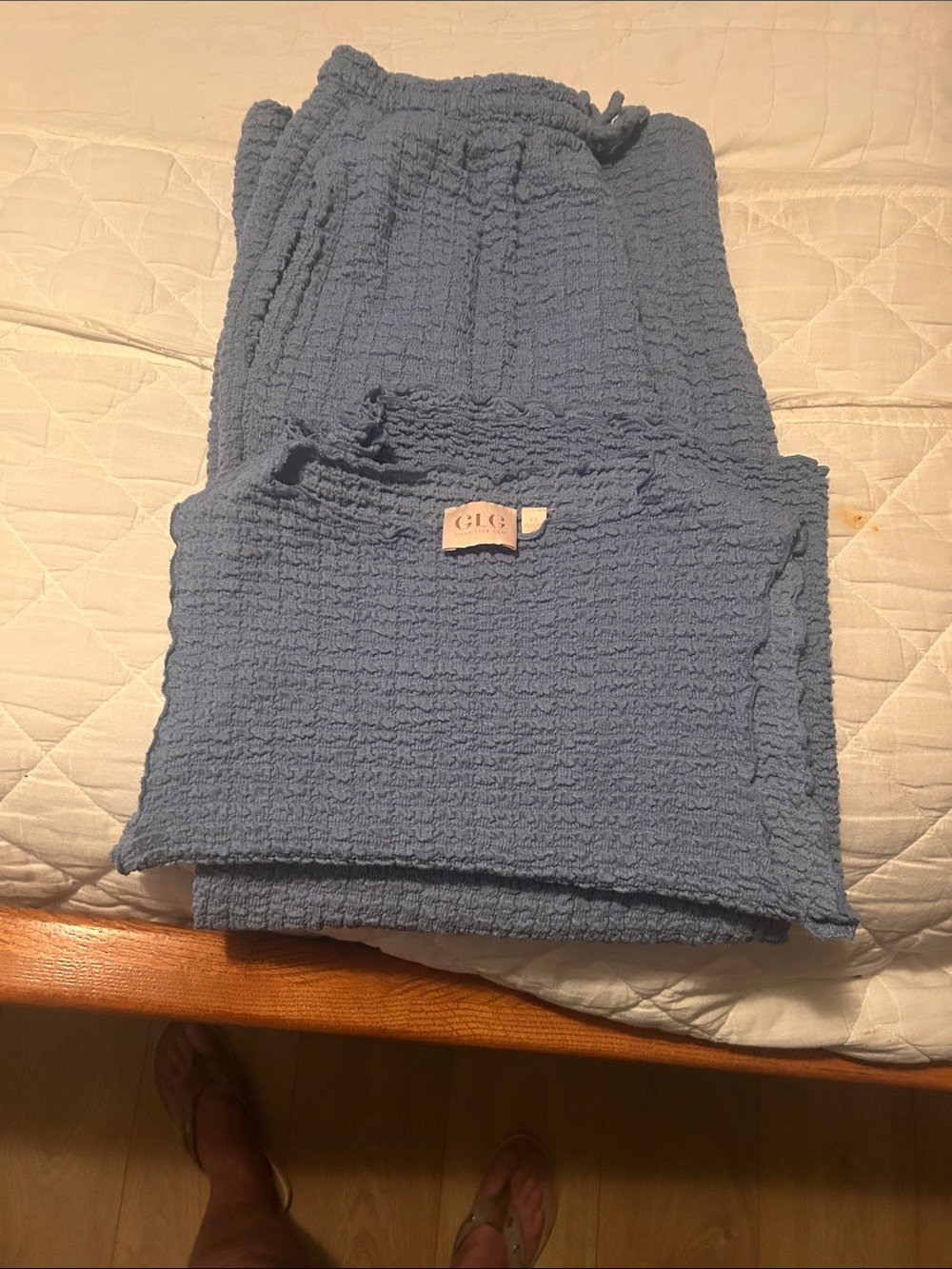 GLG JUNIORS  MED Light Blue Textured Jogger Pants